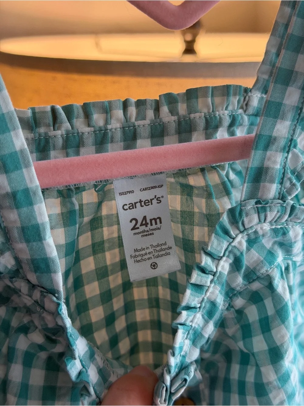 Turquoise Gingham Top